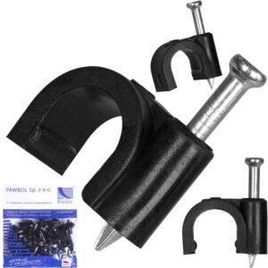 FLOP-7/100 UCHWYT KABLOWY Z GWOŹDZIEM D FI 7MM CZARNY