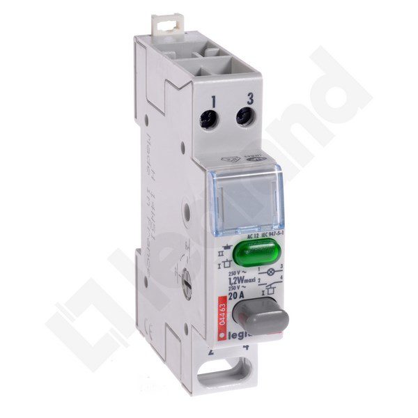 LP451 ŁĄCZNIK PRZYCISKOWY 20A BISTABILNY + LED ZIELONY 1Z 110-400V AC