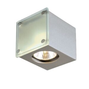 SQUARE DISI SREBNY/ SZARY OPRAWA ŚCIENNA KINKIET NT 1X GU10 50W IP20 ALUMINIUM/ SZKŁO