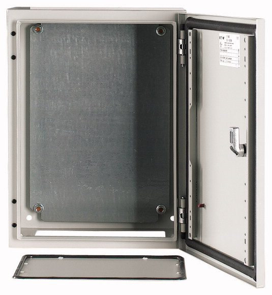 CS 43/200 METAL ENCLOSURE NT 400X300X200 FULL DOOR WITH PLATE IP65 GRAY