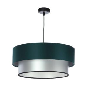 MARITA ZIELONY/ SREBRNY OPRAWA WISZĄCA 1X E27/ 60W IP20 TKANINA/ TWORZYWO