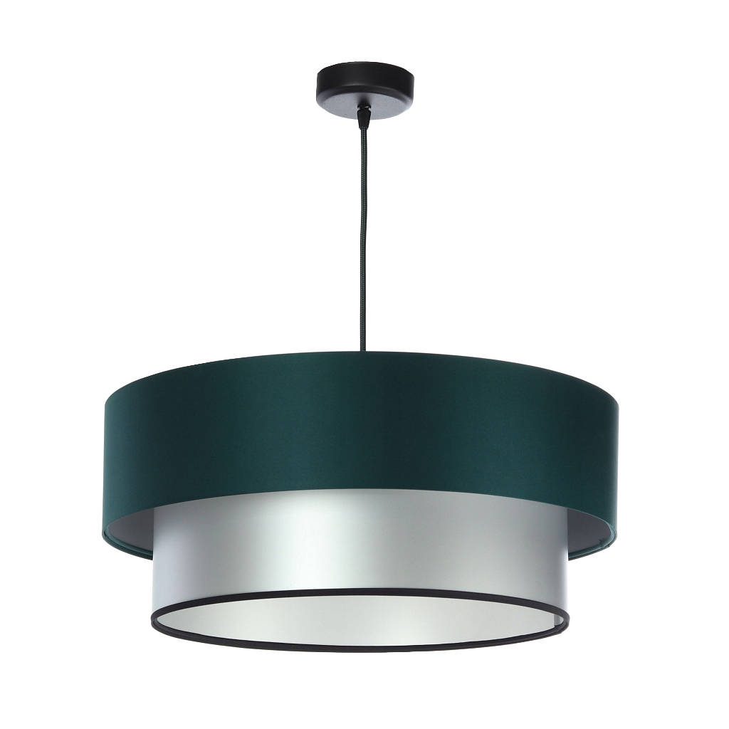 MARITA ZIELONY/ SREBRNY OPRAWA WISZĄCA 1X E27/ 60W IP20 TKANINA/ TWORZYWO