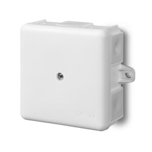 PUSZKA INSTALACYJNA NT 86X86X39 IP55 6 DŁAWIKÓW Z ZEWNĘTRZNYMI UCHWYTAMI MONTAŻOWYMI BIAŁY EP-LUX