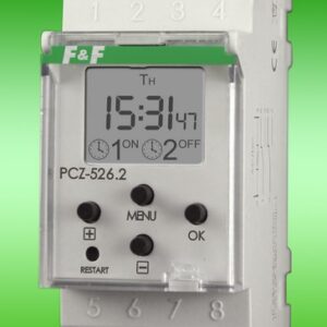 PCZ-526.4 ZEGAR STERUJĄCY 2-KANAŁOWY ASTRONOMICZNY 2X 16A 2X 1P 2M 24-264V AC/DC PRZERWA NOCNA