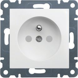 LUMINA SOUL/ INTENSE/ PASSION WHITE MODULE SOCKET 1X Z/U WITH SHUTTERS SCREW TERMINALS 16A 250V