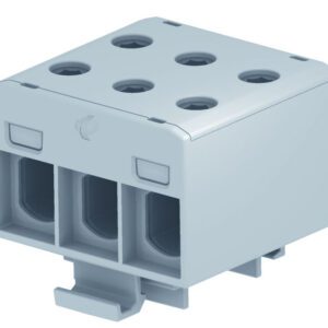 RAIL CONNECTOR THROUGH 3X 1X AL/CU 1.5-50.0MM2 1000V AC/ 1500V DC UNIVERSAL TERMINAL GRAY