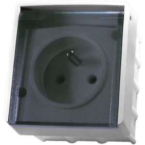 421 LAMBDA WHITE SOCKET NT 1X Z/U WITH SMOKE COVER IP44 SCREW TERMINALS 16A 250V