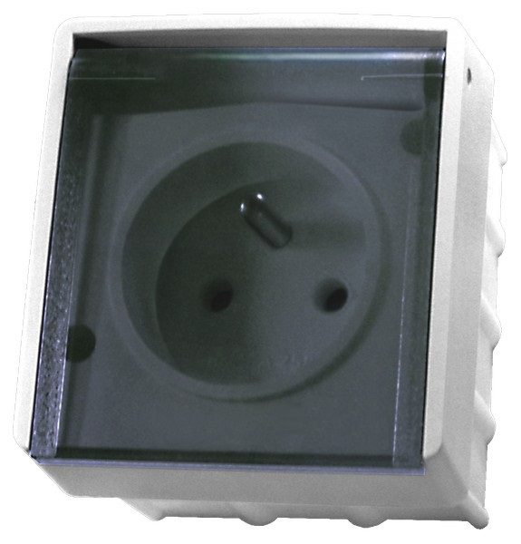 421 LAMBDA WHITE SOCKET NT 1X Z/U WITH SMOKE COVER IP44 SCREW TERMINALS 16A 250V