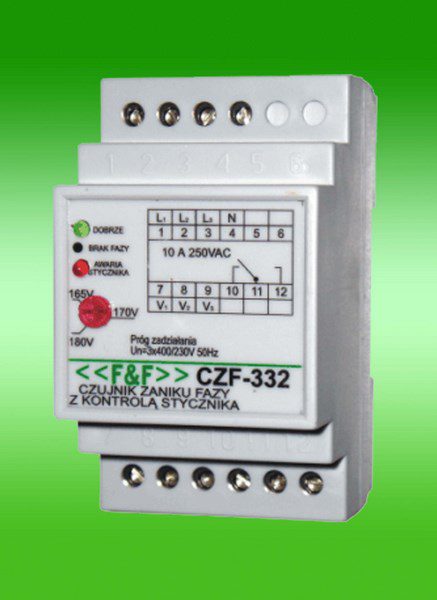 CZF-332 CZUJNIK ZANIKU FAZ 1Z/1R Z KONTROLĄ STYCZNIKA
