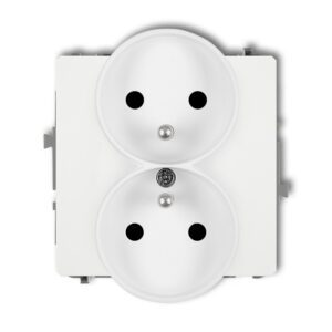 DECO MODUŁ BIAŁY GNIAZDO 2X Z/U Z PRZESŁONAMI ZACISKI ŚRUBOWE 16A 250V