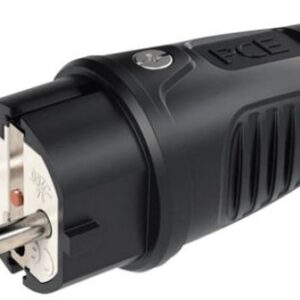 PORTABLE PLUG 1F Z/U 230V IP54 RUBBER UNI-SCHUKO BLACK RED RING TAURUS2