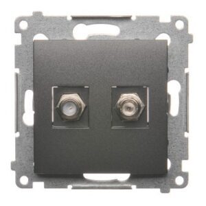 SIMON 54 MODUŁ ANTRACYT GNIAZDO 2X TV TYP F