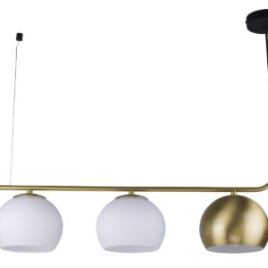 CASTELLO CZARNY/ BIAŁY/ ZŁOTY OPRAWA WISZĄCA 3X E27/ 15W IP20 METAL/ SZKŁO