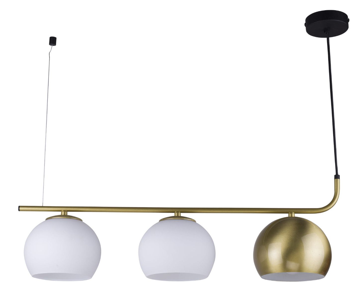 CASTELLO CZARNY/ BIAŁY/ ZŁOTY OPRAWA WISZĄCA 3X E27/ 15W IP20 METAL/ SZKŁO