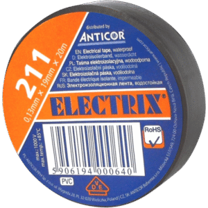 211P 19X20 TAŚMA IZOLACYJNA 19MM 20M PVC BRĄZOWY