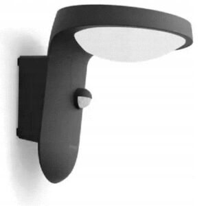 TYLA ANTRACYT OPRAWA ŚCIENNA KINKIET LED 9W WW 2700K 820LM IP44 + CZUJNIK RUCHU