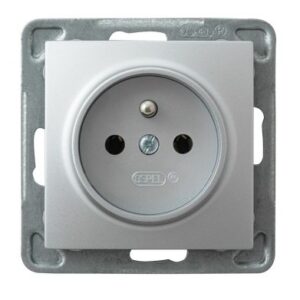 IMPRESJA MODUŁ SREBRNY GNIAZDO 1X Z/U ZACISKI ŚRUBOWE 16A 250V