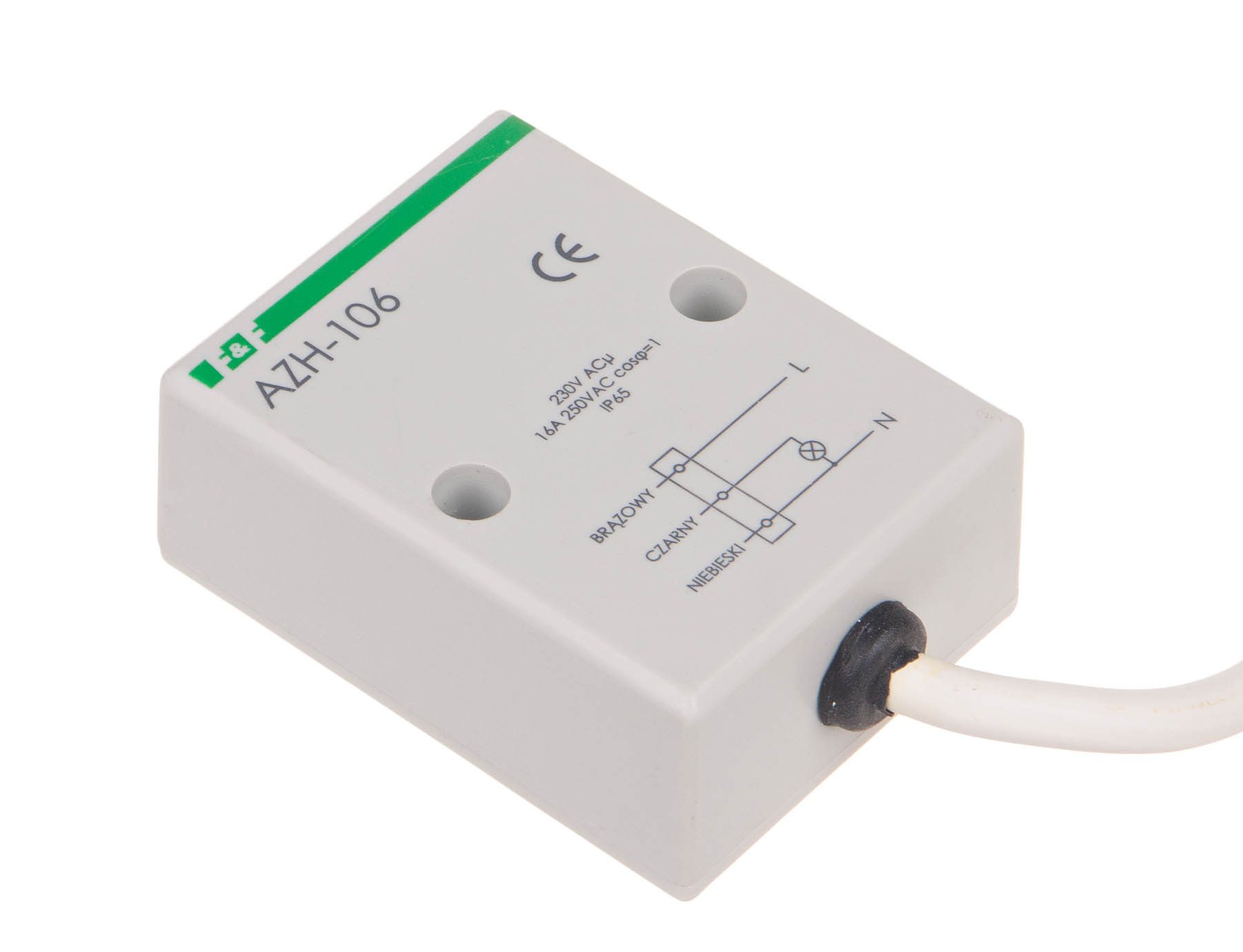 AZH-106 AUTOMAT ZMIERZCHOWY NT 16A 2-1000LX 230V AC IP65 CZUJNIK ŚWIATŁOCZUŁY WEW PRZYŁĄCZE KABLOWE