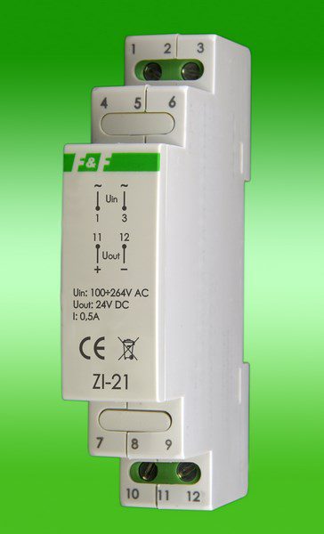 ZI-21 ZASILACZ IMPULSOWY 12W 24V DC 100-264V AC/DC