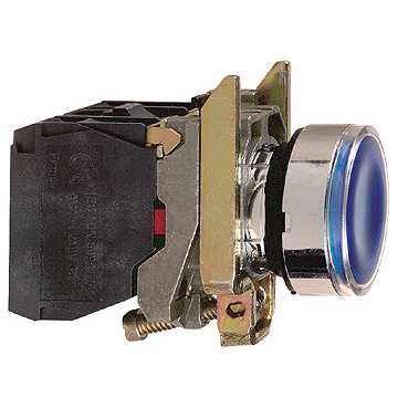 Schneider Electric Harmony XB4 Przycisk płaski niebieski LED 24V, XB4BW36B5