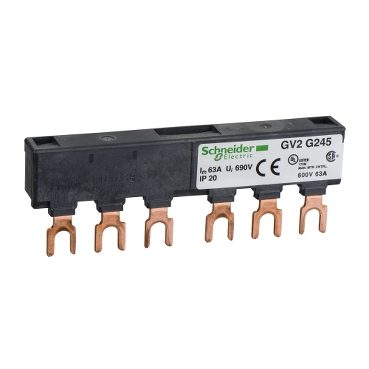 Schneider Electric Szyna 3biegunowa 2 odpływy 45mm 63A, GV2G245