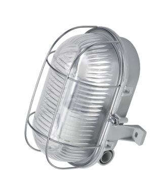 OVAL SZARY OPRAWA KANAŁOWA NT 1X E27/ 42W IP44 IK06 230V TWORZYWO/ SZKŁO