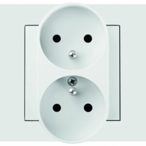 VESTRA MODUŁ BIAŁY GNIAZDO 2X Z/U 2P+Z ZACISKI ŚRUBOWE 16A 250V