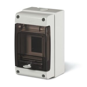 M190 ROZDZIELNIA PLASTIKOWA NT 4M 1X 4M N+PE IP66 IK07 190X112X106 DRZWI DYMNE SZARY DOMINO (do PV)