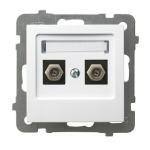 GNIAZDO 2X TV TYP F AS MODUŁ KOLOR BIAŁY