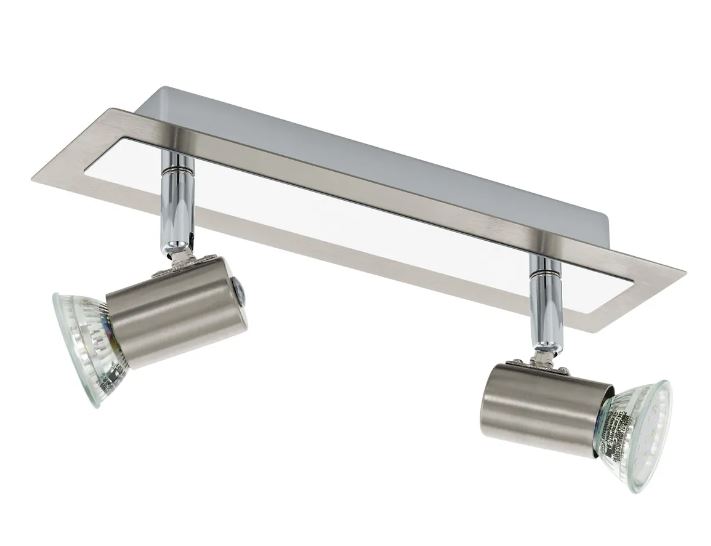 ROTTELO NIKIEL MAT/ CHROM OPRAWA SUFITOWA SPOT NT 2X GU10/ 4.6W IP20 STAL