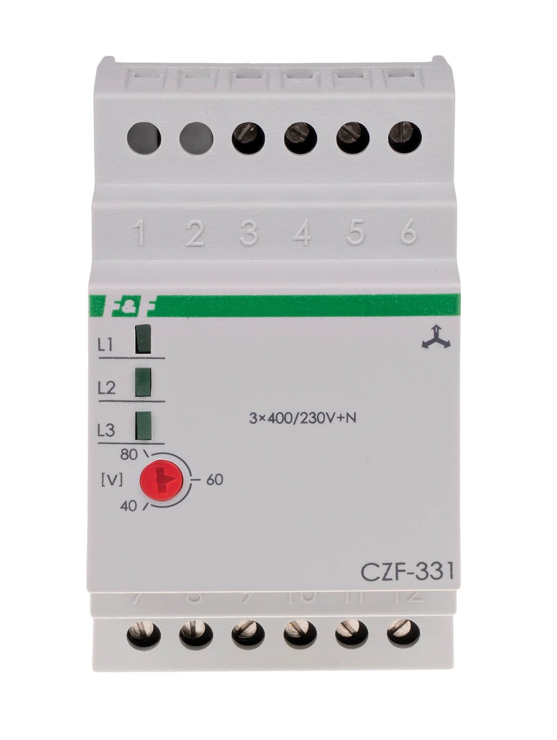 CZF-331 CZUJNIK ZANIKU I ASYMETRII FAZ 2X8A 2P 3M 2X400/230V+N AC