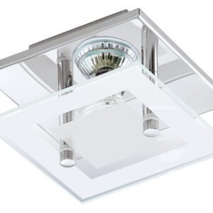 ALMANA CHROM/ TRANSPARENTNY OPRAWA SUFITOWA PT KWADRAT 1X GU10 IP20 STAL/ SZKŁO
