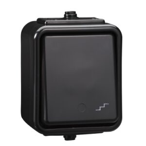 Schneider Electric Cedar, łącznik schodowy, IP44, czarny, WNT600C05