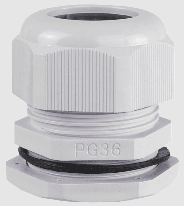 PG-36 CABLE GLAND IP68 + POLYAMIDE PA66 NUT GRAY