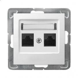 IMPRESJA MODULE WHITE COMPUTER SOCKET 2X UAE 8 CAT.5 UTP KRONE STRAIGHT
