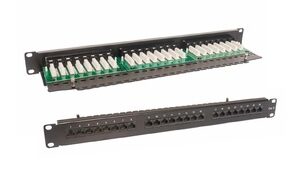 19" PATCH PANEL CAT. 6 UTP 19" 1U 24 PORTS RJ45 WITH SHELF