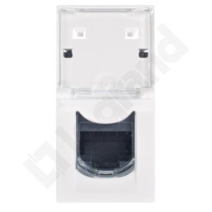 M45 BIAŁY GNIAZDO 1M KOMPUTEROWE 1X UAE 8 CAT.6 UTP PŁASKIE