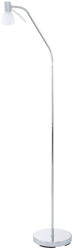 PRINCE 3 CHROM/ BIAŁY OPRAWA PODŁOGOWA 1X E14/ 4W IP20 STAL/ SZKŁO WYTRAWIANE