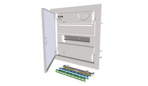 KLV-12UPS-SF ROZDZIELNIA PLASTIKOWA PT 12M 1X 12M N+PE IP30 340X360X100 DRZWI PEŁNE METAL BIAŁY