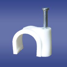 FLOP- 7/100 UCHWYT KABLOWY Z GWOŹDZIEM OKRĄGŁY BIAŁY YDY 2X1.5