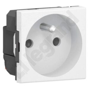 M45 BIAŁY GNIAZDO 2M 1X Z/U PROSTE ZACISKI SPRĘŻYNOWE 16A 250V