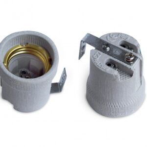 F519L-E27 HLDR-E27-F OPRAWKA CERAMICZNA E27 Z UCHWYTEM STALOWYM DO ŚRODKA Z/U 4A 250V AC