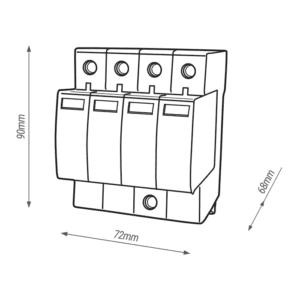 OP30S OGRANICZNIK PRZEPIĘĆ T1+T2 B+C 4P 4M 30/60KA 1.5KV TN-S + STYK SYGNALIZACYJNY