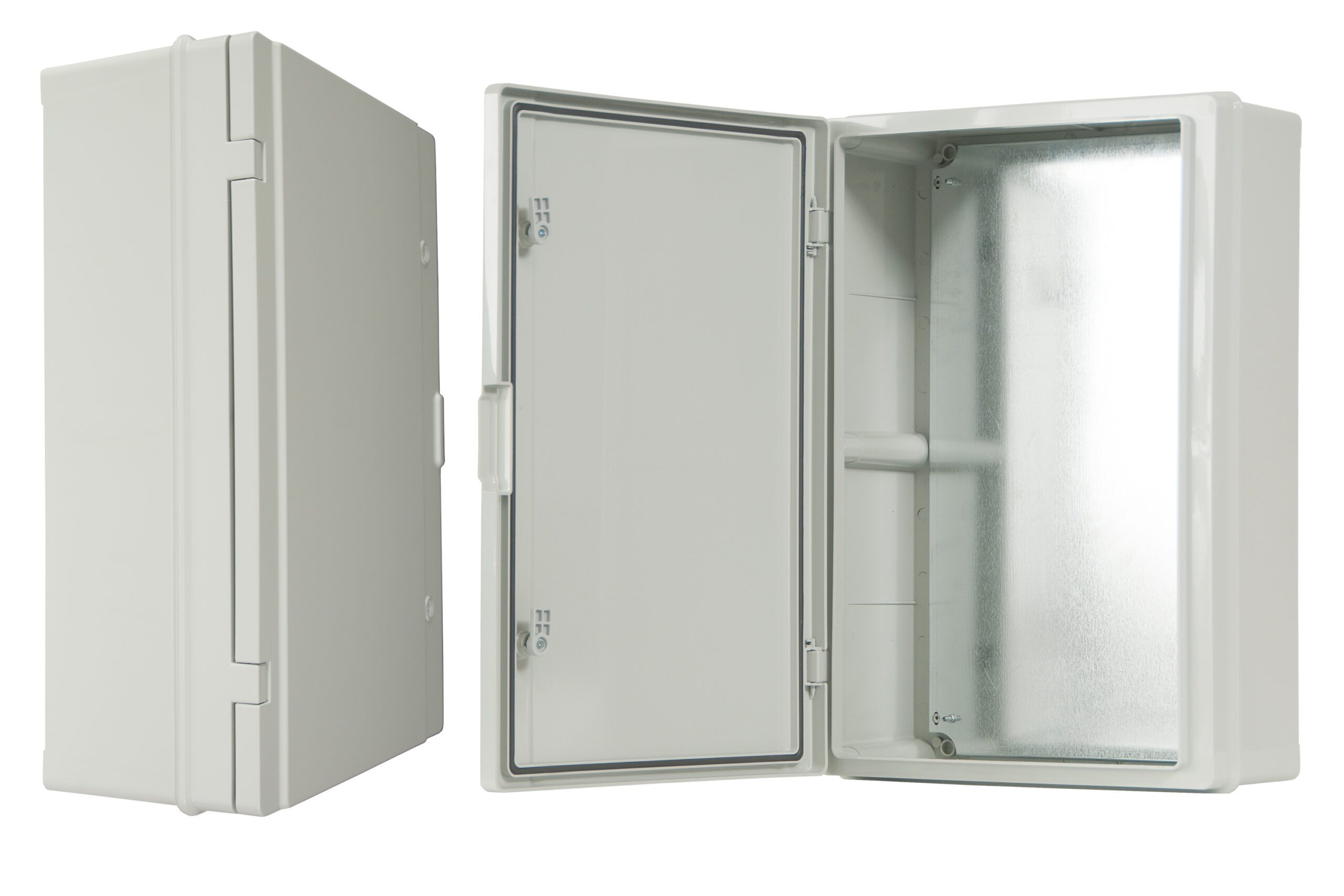 C.1603 PLASTIC ENCLOSURE NT 610X410X202 IP65 IK10 FULL DOOR WITH GRAY PLATE