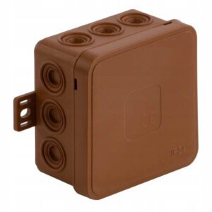 V6 PUSZKA INSTALACYJNA NT 85X85X41 IP54 IK07 PUSTA 12-WLOTOWA Z OSŁABIENIAMI KLIK BRĄZOWY