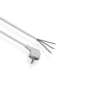 PZ1-03-1 BIAŁY SZNUR PRZYŁĄCZENIOWY 3.0M H05VV-F 3X1.0 OKRĄGŁY WTYCZKA KĄTOWA UNISCHUKO