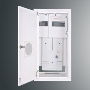 RW-12NNT3F+11SO ROZDZIELNIA METALOWA LICZNIKOWA PT 3F 11M 575X285X220 IP30 DRZWI ZAMEK/SZYBA BIAŁY