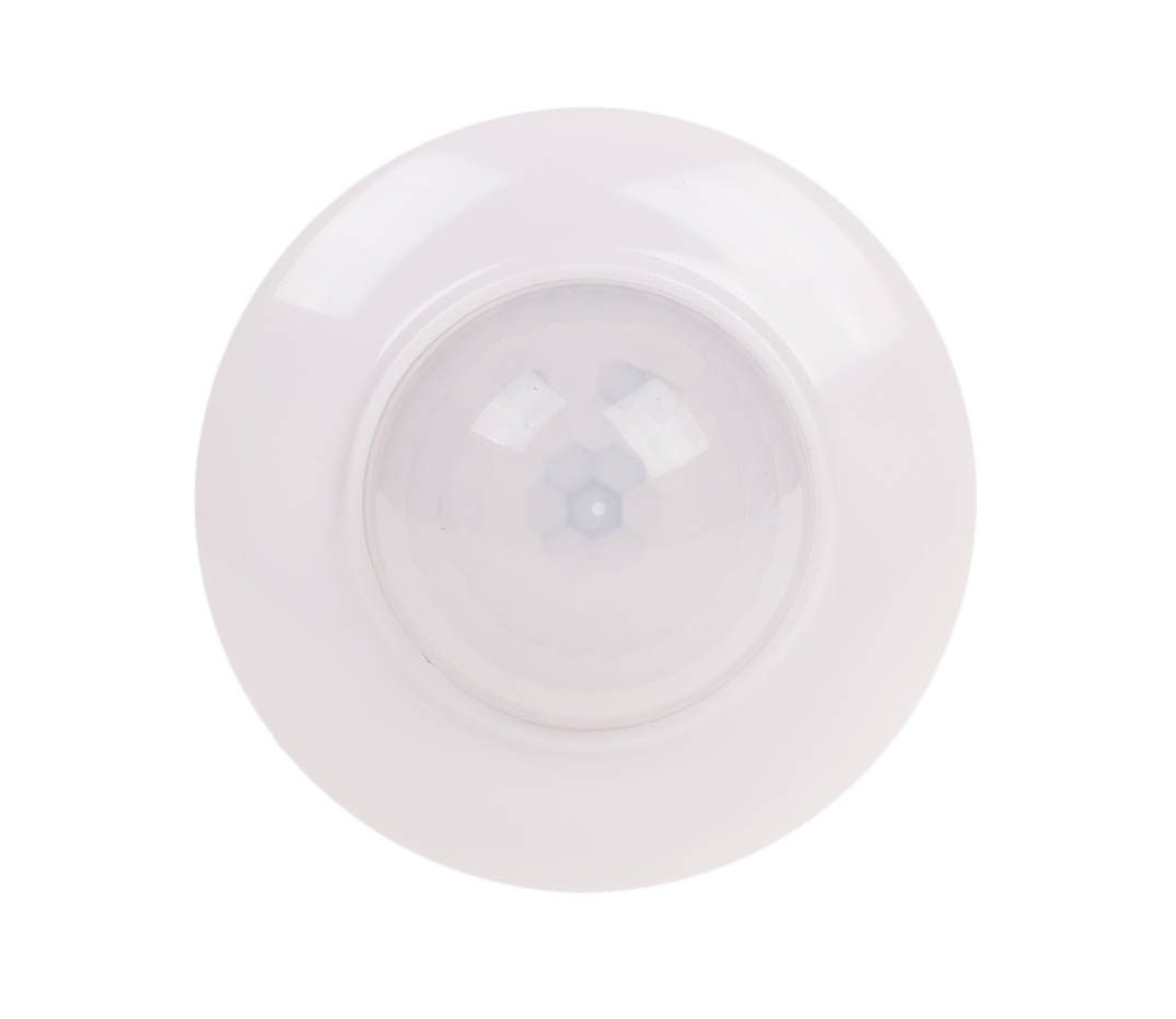 DR-07 WHITE MOTION SENSOR PT CEILING 360° 4M 3S-9MIN 10-2000LX IP20 1.5A 230V AC
