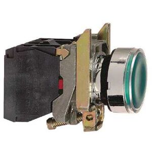 Schneider Electric Harmony XB4 Przycisk płaski zielony LED 24V, XB4BW33B5