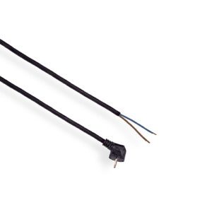 PZ1.5-3-G CZARNY SZNUR PRZYŁĄCZENIOWY 3.0M GUMA H05RR-F 2X1.5 OKRĄGŁY WTYCZKA KĄTOWA 16A